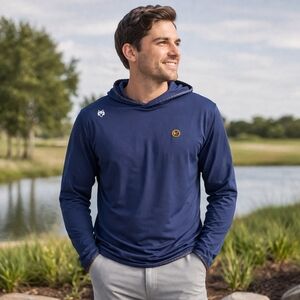 Greyson Hoodie Mens L Navy Blue Seminole Golf Club Logo Performance Pullover